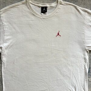 Jordan Men's White Tee with Red Logo